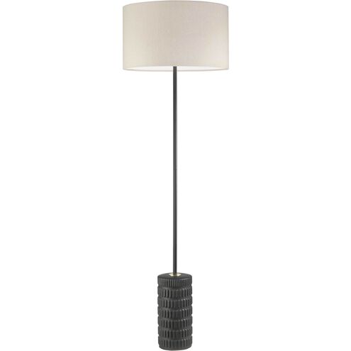 Felicity 55 inch 100.00 watt Matte Black with Beige Decorative Floor Lamp Portable Light