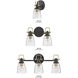 Easton 2 Light 14.5 inch Black with Heritage Brass Vanity Light Wall Light