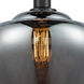 Ballston Large Fenton LED 11 inch Matte Black Pendant Ceiling Light in Light Smoke Glass, Ballston