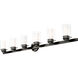 Manhattan 6 Light 47.5 inch Black Chrome with Polished Chrome Accents Vanity Sconce Wall Light in Polished Black Chrome