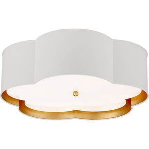 kate spade new york Bryce 4 Light 20 inch White and Gild Flush Mount Ceiling Light in White with Gild, Large