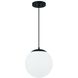 Gaze 1 Light 10 inch Flat Black Pendant Ceiling Light in Frost White
