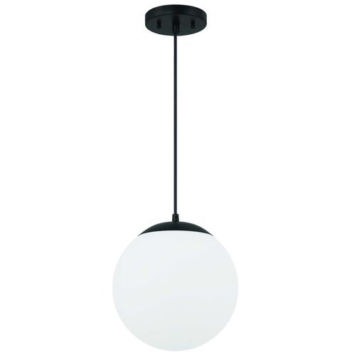 Gaze 1 Light 10 inch Flat Black Pendant Ceiling Light in Frost White