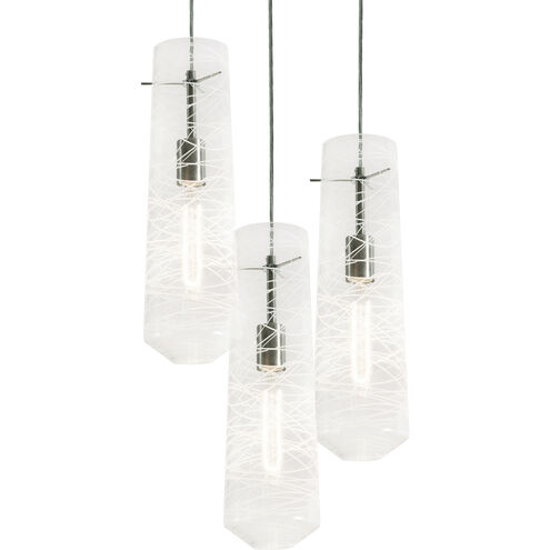 Spun 3 Light 16 inch Satin Nickel Multi Pendant Ceiling Light