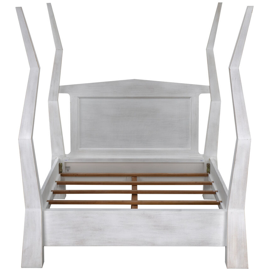 Patras White Wash Bed, Queen