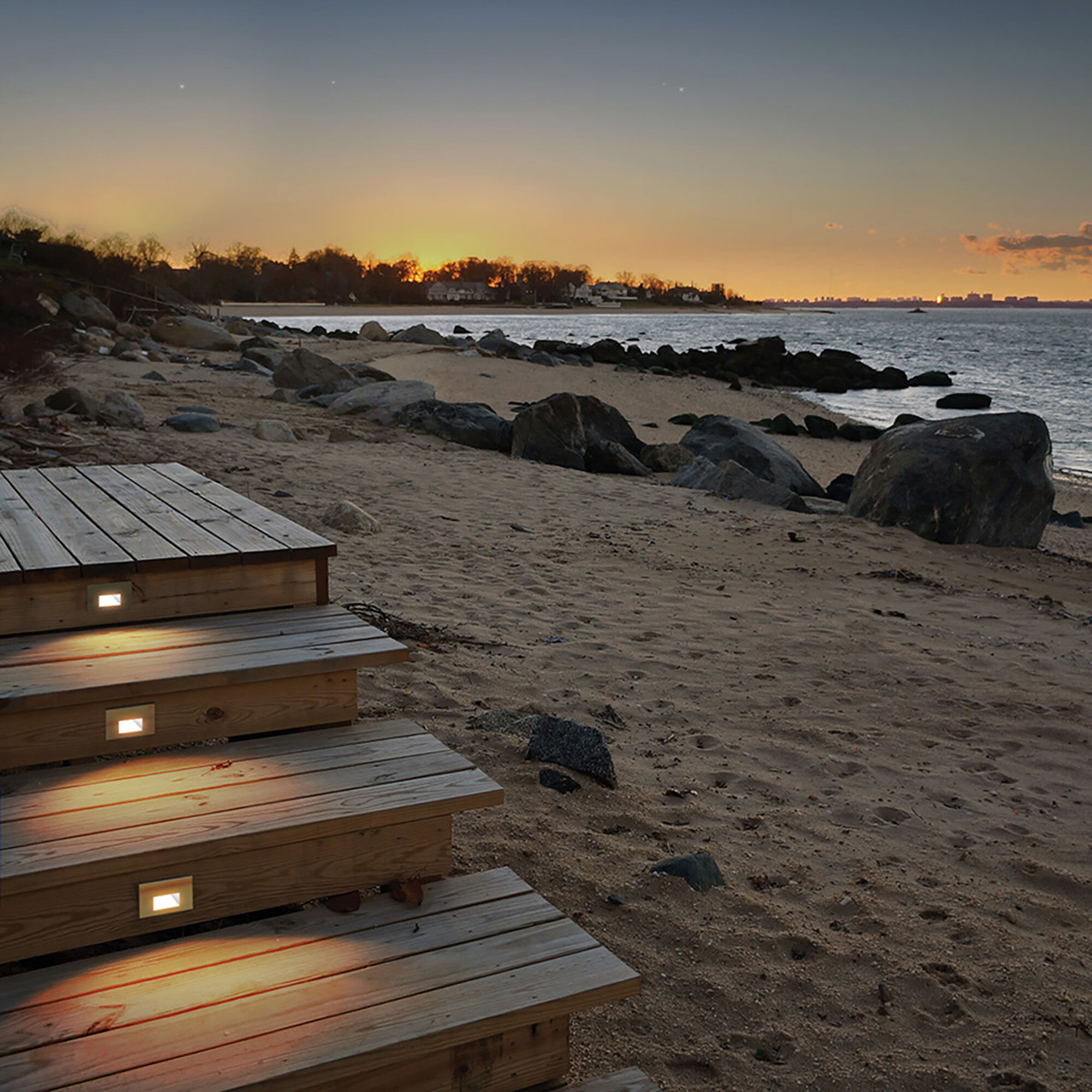 Tyler 12 2 watt Solid Brass Coated in Bronze Step and Wall Lighting in 2700K, Bronzed Brass, WAC Landscape