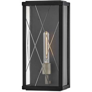 Monte 1 Light 16 inch Black with Burnished Bronze Outdoor Wall Mount