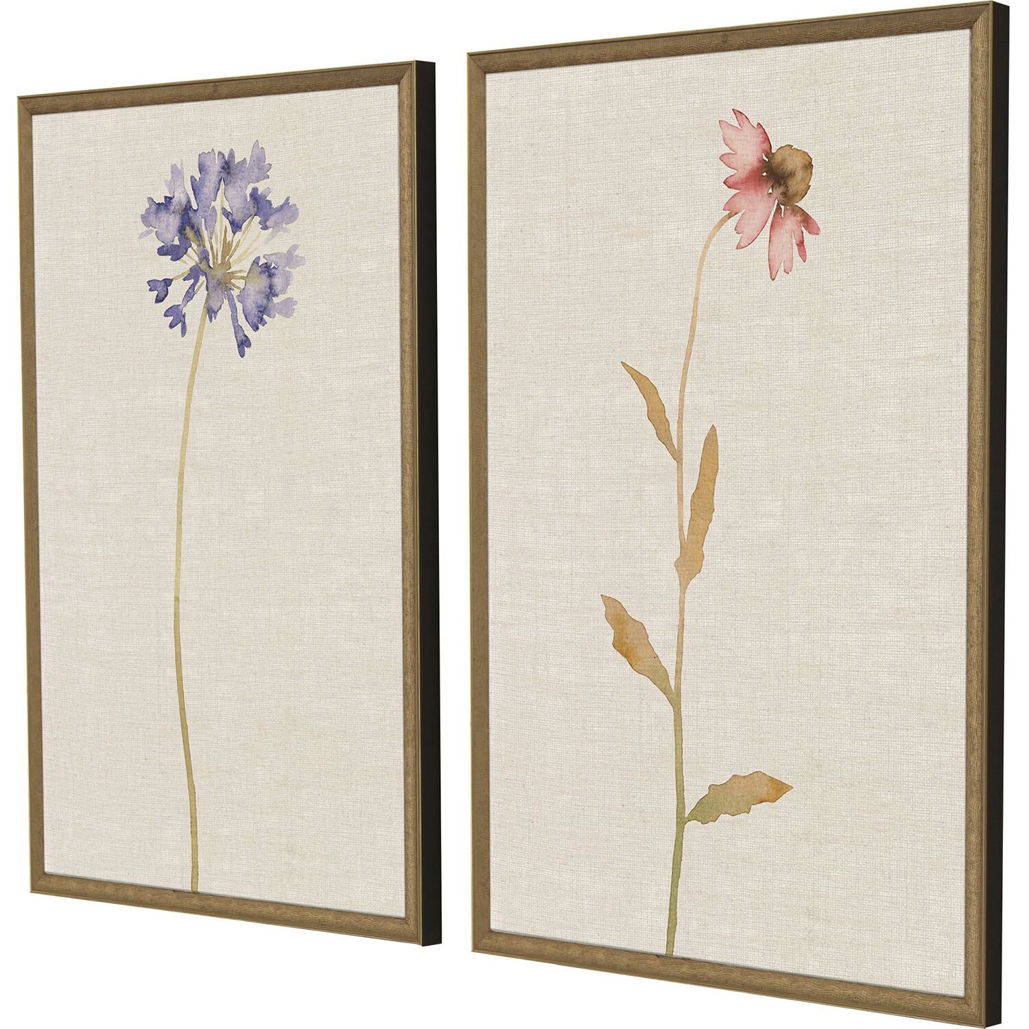 Wild Flourish Multi and Beige and Pink and Purple Framed Art