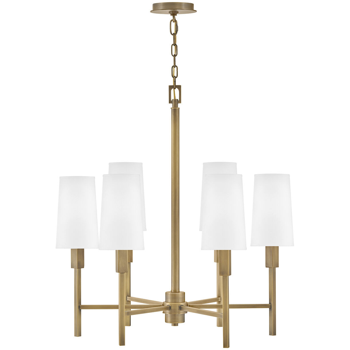 Fenwick 6 Light 28 inch Heritage Brass Chandelier Ceiling Light