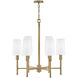 Fenwick 6 Light 28 inch Heritage Brass Chandelier Ceiling Light