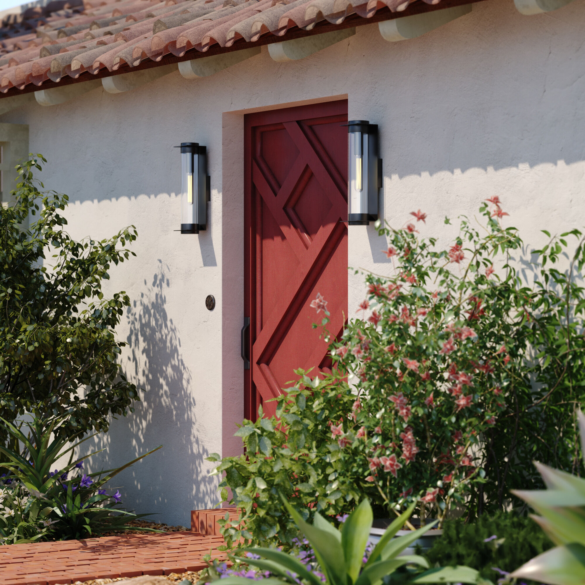 Brighton Park LED 18 inch Textured Black Outdoor Wall