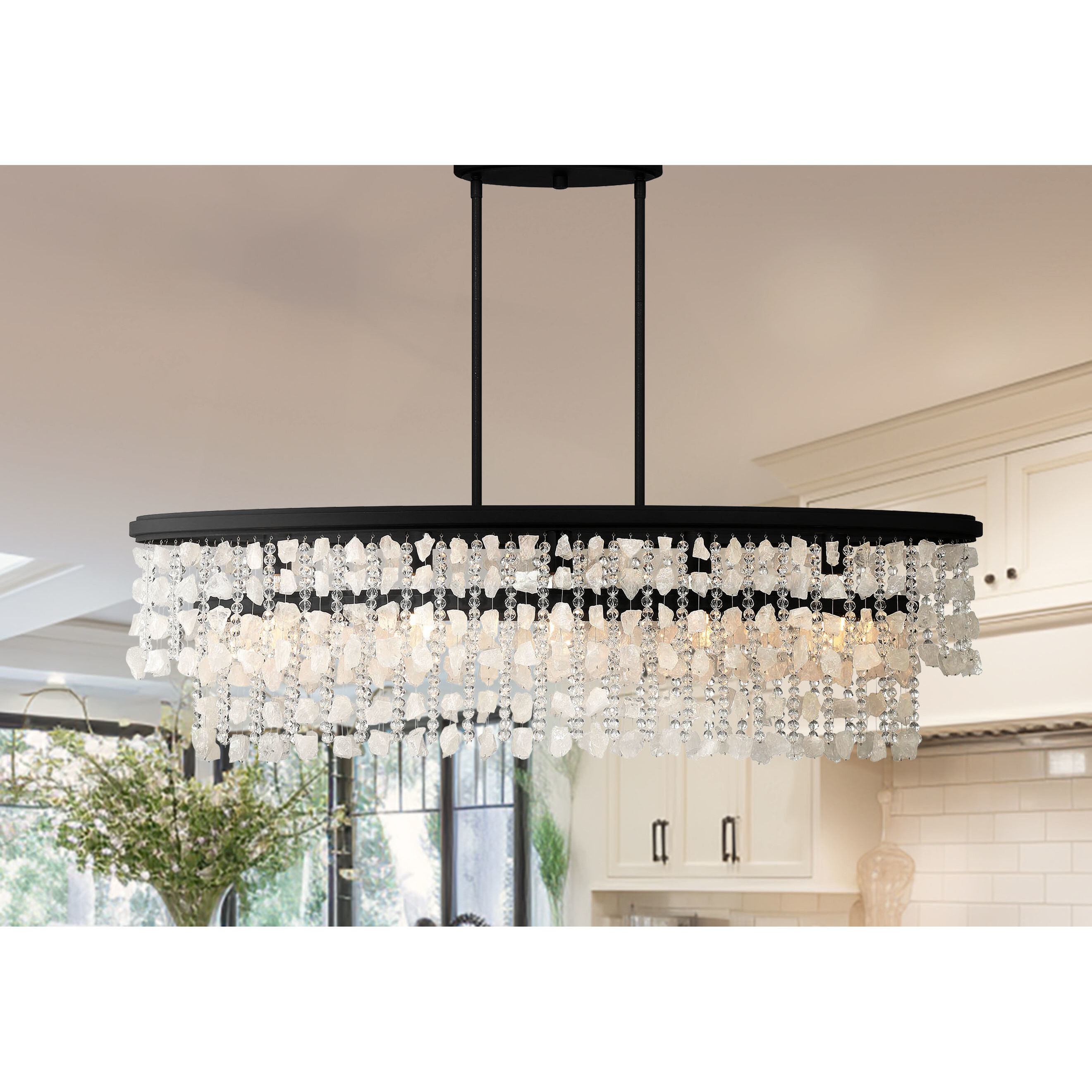 Shimmering Elegance 5 Light 48 inch Sand Coal Island Light Ceiling Light