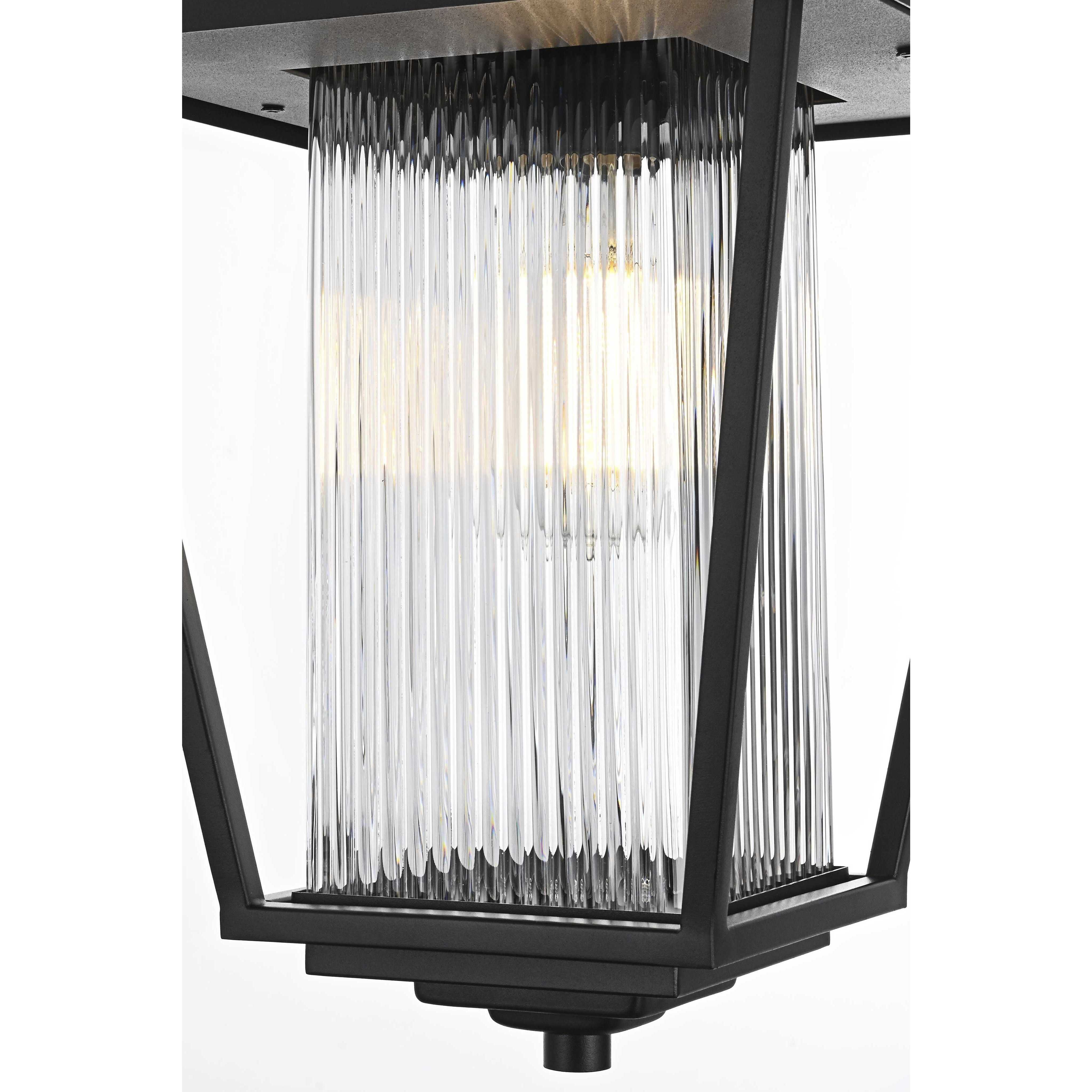York 1 Light 10 inch Black Outdoor Pendant