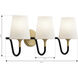 Brienne 3 Light 24.5 inch Legacy Brass and Dark Matte Black Vanity Wall Light