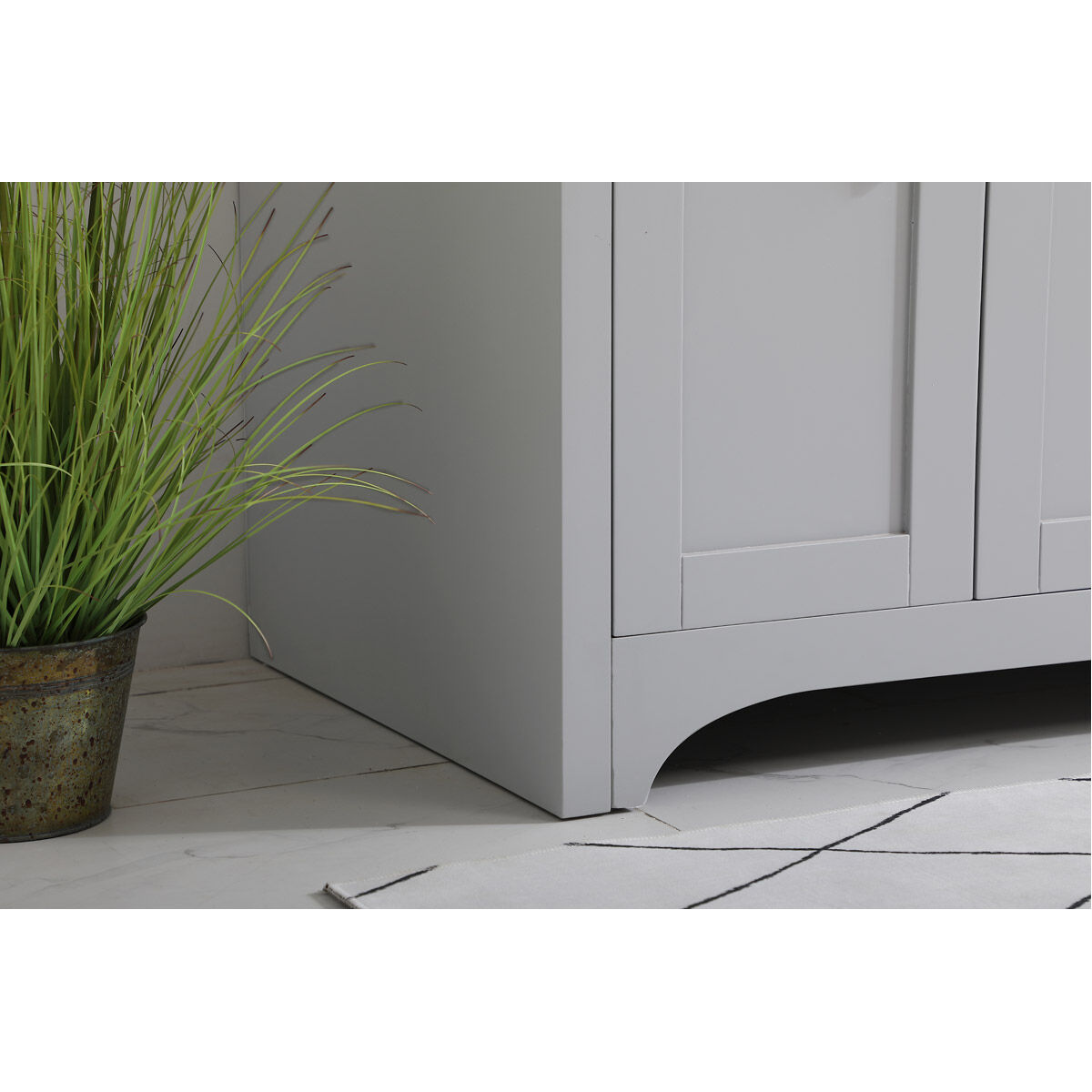 Moore 48 X 22 X 34 inch Grey and Brushed Nickel with Calacatta Quartz Vanity Sink Set