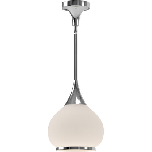Alora Mood Hazel 1 Light 10.13 inch Chrome Pendant Ceiling Light in Opal Glass