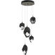 Chrysalis 5 Light 15.7 inch Natural Iron Pendant Ceiling Light in Black Crystal