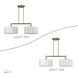 Meridian 2 Light 35 inch Antique Brass Linear Chandelier Ceiling Light, Large