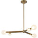 Reese 41 inch Vintage Brass Chandelier Ceiling Light in Opal Glass