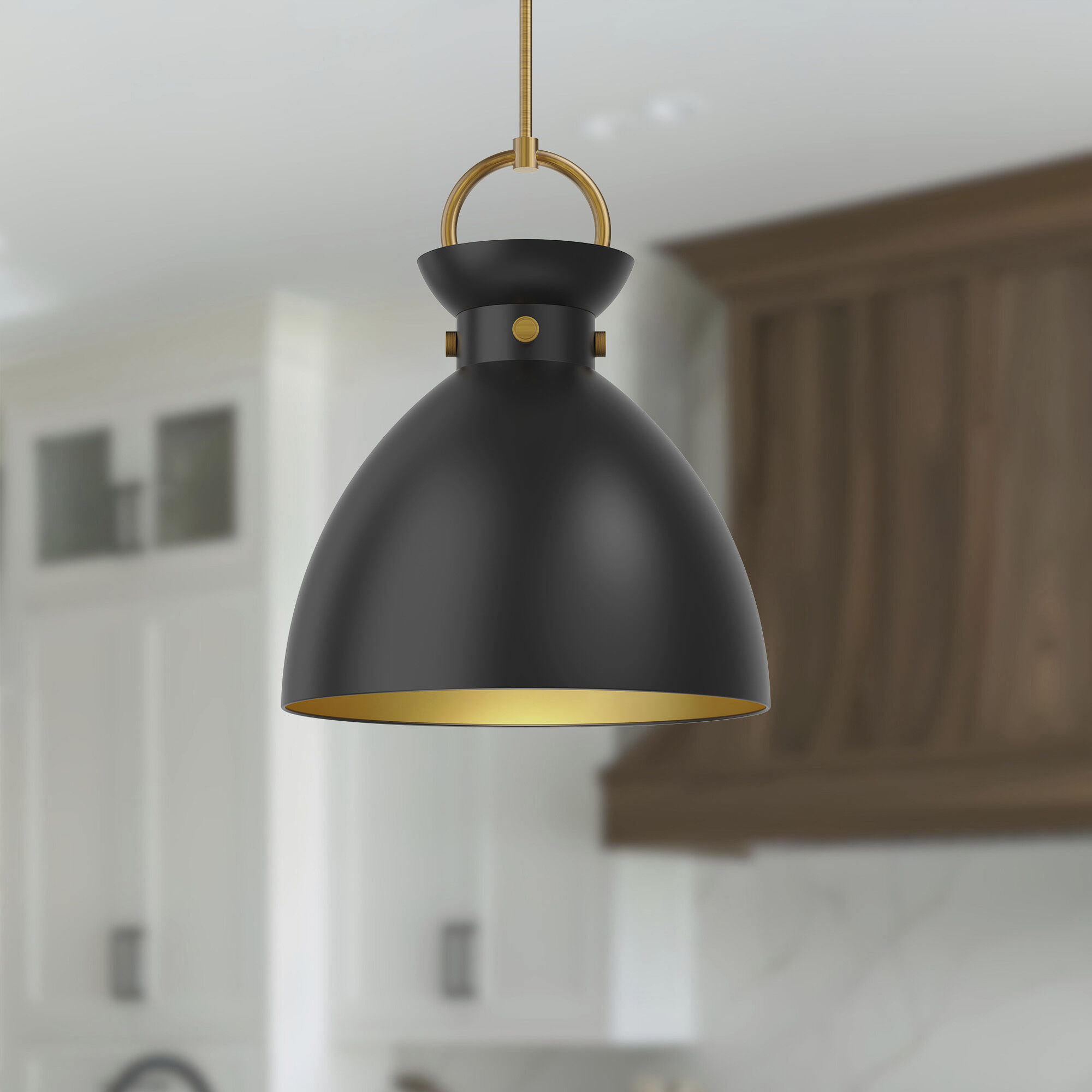 Alora Mood Waldo Pendant Ceiling Light in Aged Gold and Matte Black