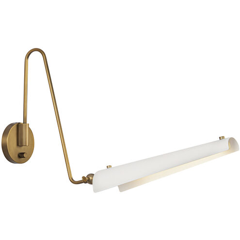 Osorio LED 4.63 inch Matte White and Vintage Brass Bath Vanity Light Wall Light