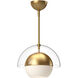Lucy 1 Light 12 inch Brushed Gold Pendant Ceiling Light