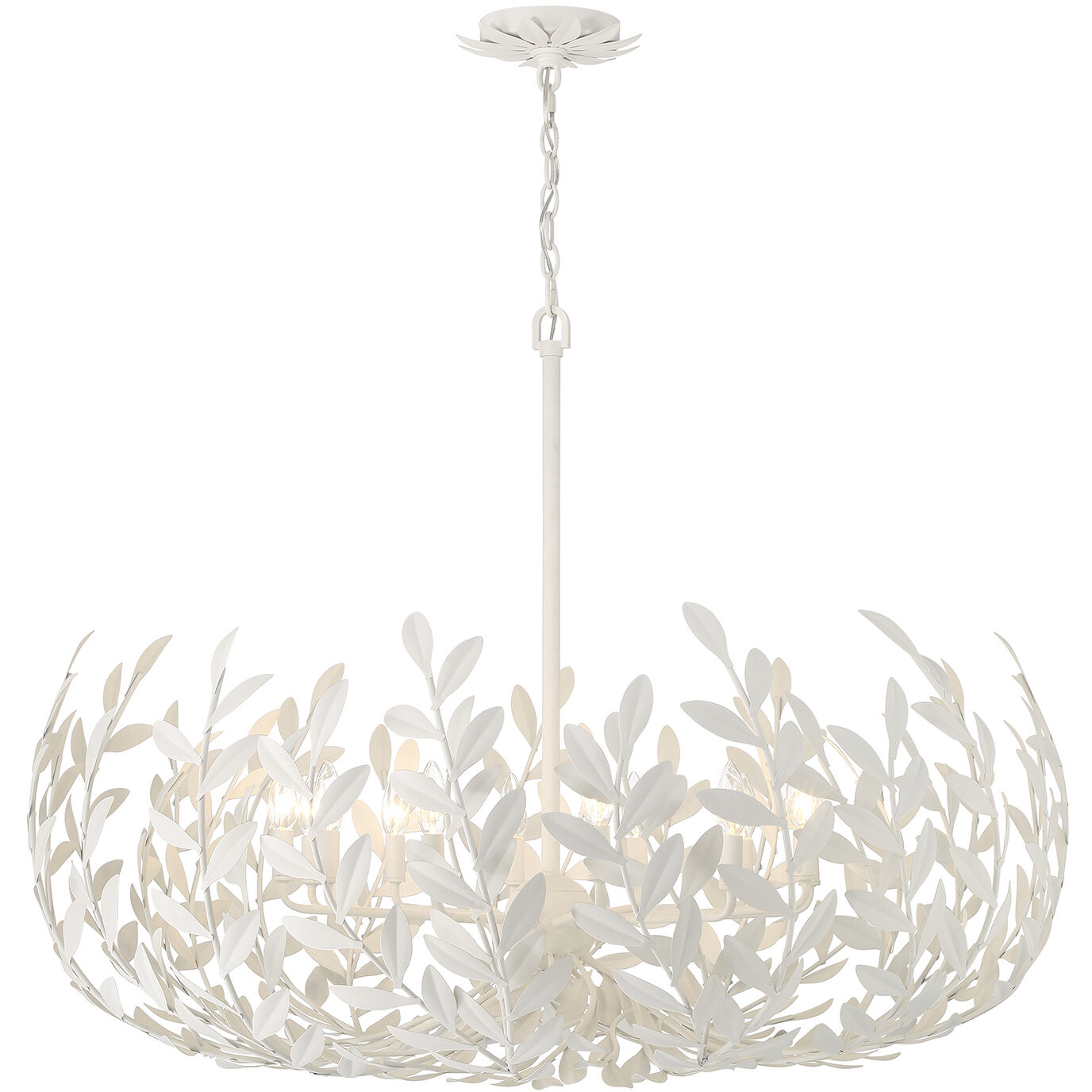 Broche 12 Light 42 inch Matte White Chandelier Ceiling Light