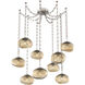 Nova 9 Light 19 inch Beige Silver Swag Multi-Pendant Ceiling Light in Bronze, Oval Chain
