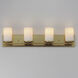 Lateral 4 Light 30 inch Satin Brass Bath Vanity Wall Light in Satin White
