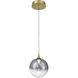 Iissa LED 6.25 inch Gold Pendant Ceiling Light in Smoke