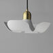 Poppy LED 17.75 inch White and Satin Brass Single Pendant Ceiling Light