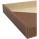 Leather & Raffia Brown and Natural Trays, Set of 2
