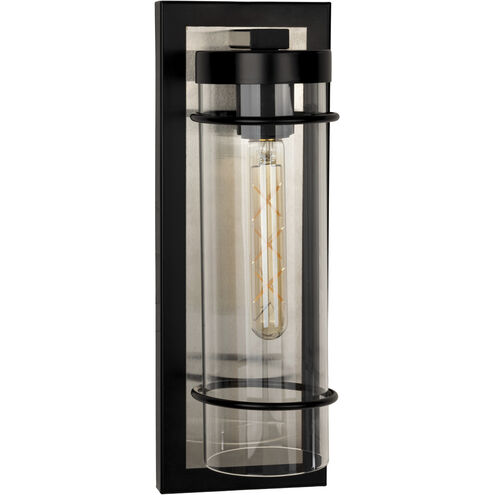 Colantro 1 Light 15.75 inch Matte Black and Brushed Nickel Outdoor Wall Sconce