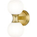 Artemis 2 Light 6.5 inch Modern Gold Wall Sconce Wall Light