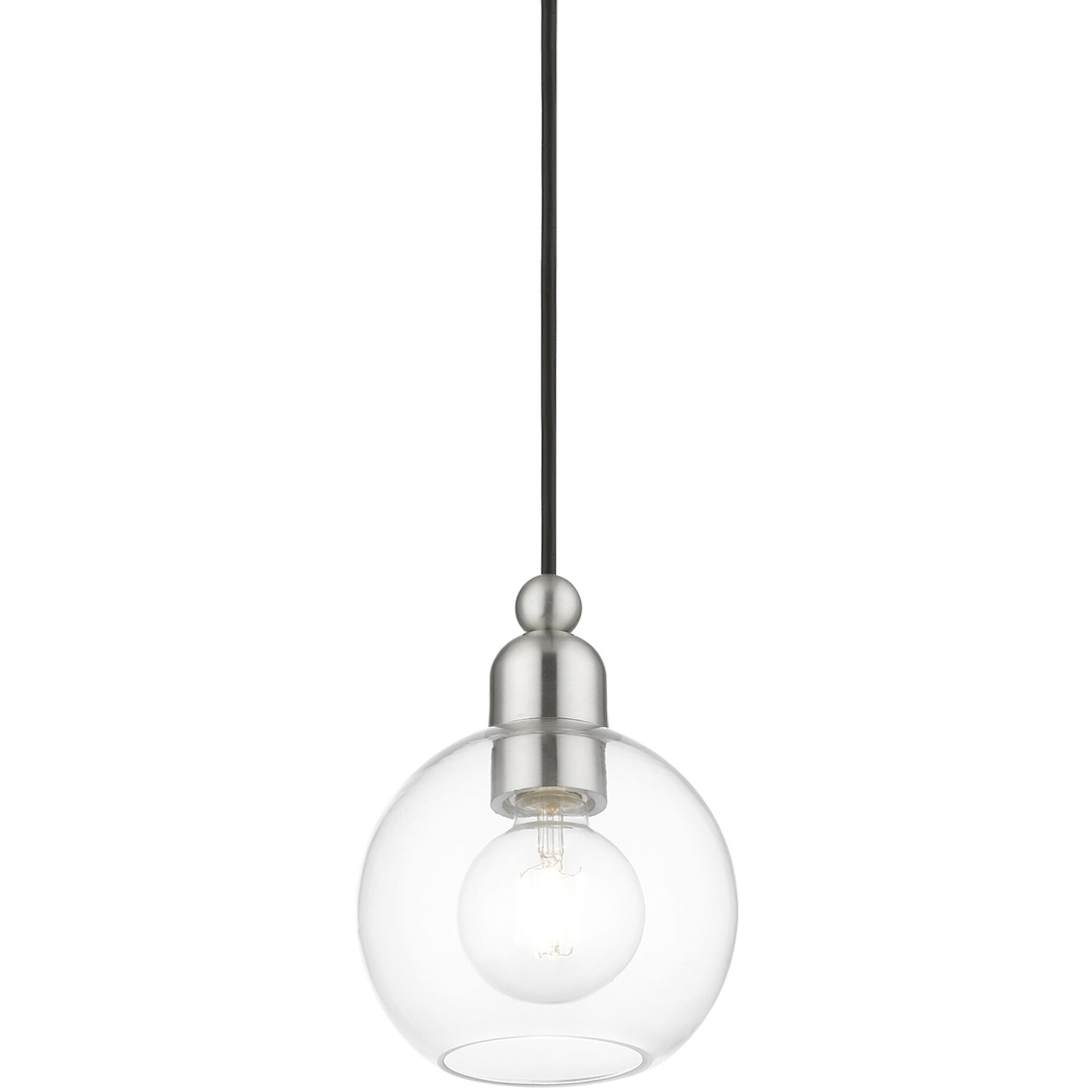 Downtown 1 Light 7 inch Brushed Nickel Mini Pendant Ceiling Light, Sphere