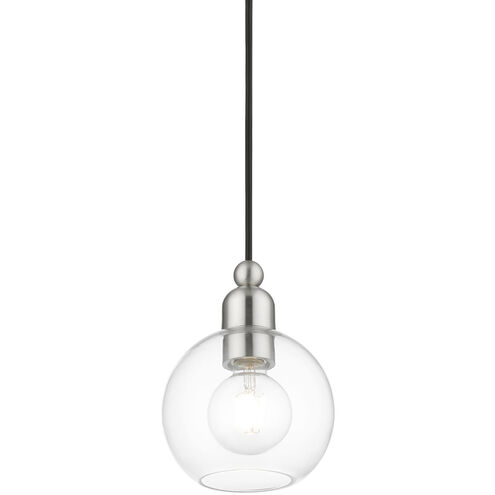 Downtown 1 Light 7 inch Brushed Nickel Mini Pendant Ceiling Light, Sphere