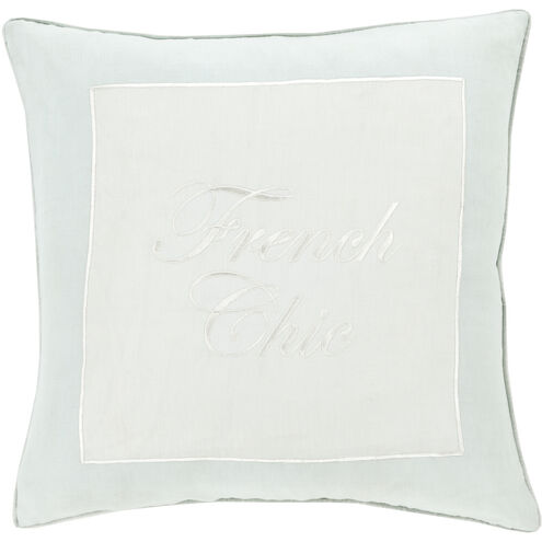 French Chic 18 inch Ivory, Seafoam Pillow Kit