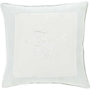 French Chic 22 X 22 inch Ivory/Seafoam Accent Pillow