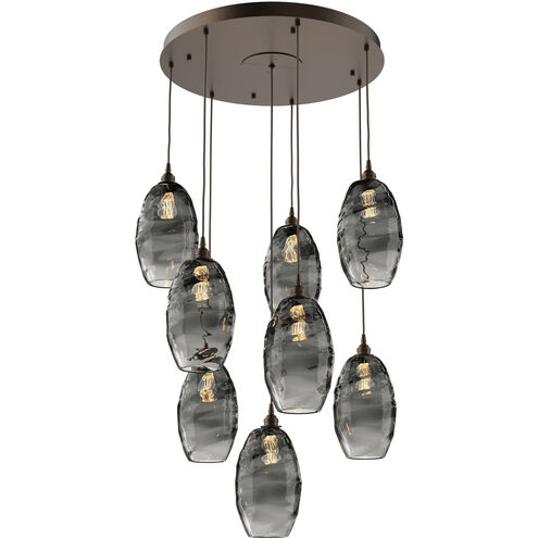 Ellisse 8 Light Flat Bronze Chandelier Ceiling Light, Round Multi-Port