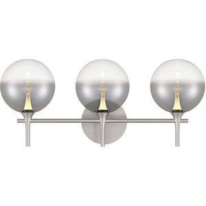 Iissa 3 Light 23.63 inch Satin Nickel Vanity Light Wall Light in Smoke