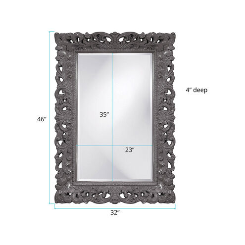 Barcelona 46 X 32 inch Glossy Charcoal Wall Mirror