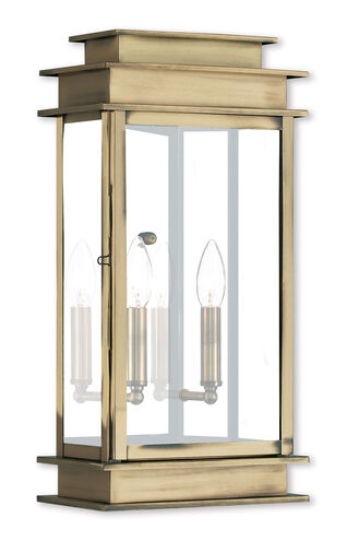 Princeton 2 Light 19 inch Antique Brass Outdoor Wall Lantern