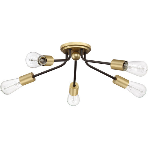 Latitude 5 Light 28 inch Western Bronze Flush Mount Ceiling Light