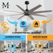 Atlas Ariella 64 inch Matte Black with Brushed Nickel Blades Ceiling Fan