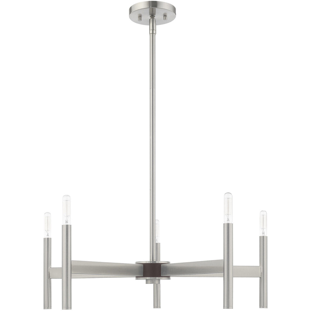 Copenhagen 5 Light 25 inch Brushed Nickel Chandelier Ceiling Light