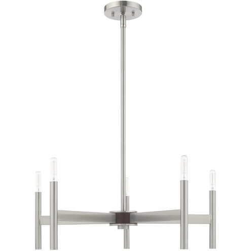 Copenhagen 5 Light 25 inch Brushed Nickel Chandelier Ceiling Light