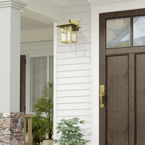 Crestlake 1 Light 11.5 inch Satin Gold Outdoor Wall Lantern