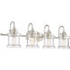 Danbury 4 Light 32 inch Brushed Nickel Bath Light Wall Light