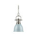 Duncan 1 Light 9 inch Pewter Mini Pendant Ceiling Light in Seafoam, Small