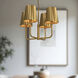 Alora Mood Plisse 4 Light 22.5 inch Aged Gold Chandelier Ceiling Light
